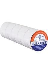 10 Adet İzole GLOBE Elektrik Bant Beyaz
