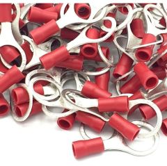 200 Adet Kırmızı Yuvarlak kablo pabucu 0.5-1.5 mm M12 Delikli