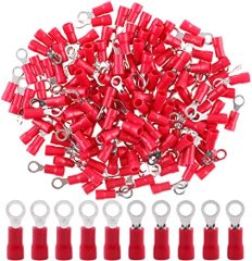 200 Adet Kırmızı Yuvarlak kablo pabucu 0.5-1.5 mm M6 Delikli