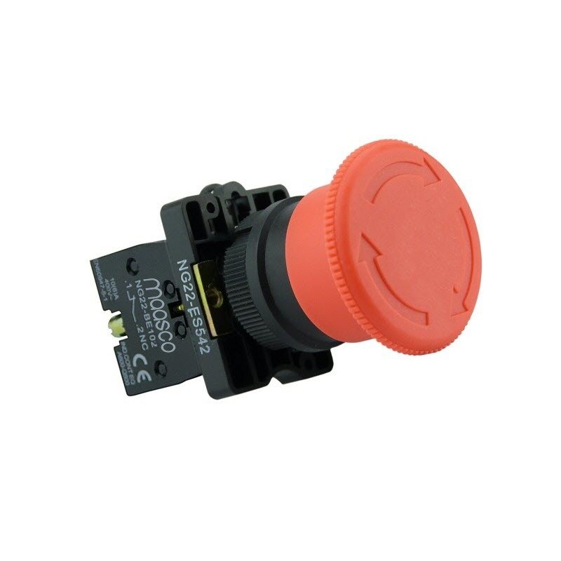 Q40mm Acil stop plastikli butonu (çevirmeli-Anahtarlı)(1 Adet) Kalıcı çevirmeli