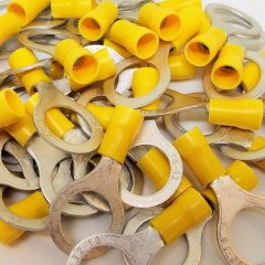 100 Adet Sarı Yuvarlak kablo pabucu 4-6 mm M10 Delikli