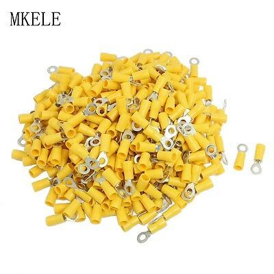 100 Adet Sarı Yuvarlak kablo pabucu 4-6 mm M3 Delikli