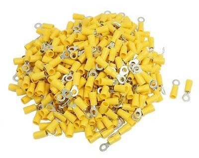 100 Adet Sarı Yuvarlak kablo pabucu 4-6 mm M4 Delikli