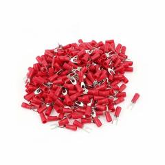 200 Adet Kırmızı Çatal Tip kablo pabucu 0.5-1.5 mm M3 Delikli
