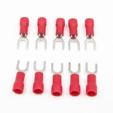 200 Adet Kırmızı Çatal Tip kablo pabucu 0.5-1.5 mm M5 Delikli