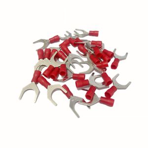 200 Adet Kırmızı Çatal Tip kablo pabucu 0.5-1.5 mm M8 Delikli
