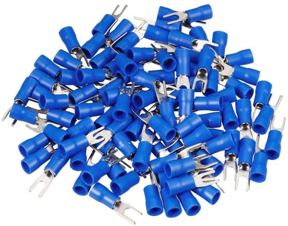 200 Adet Mavi Çatal Tip kablo pabucu 1.5-2.5 mm M3 Delikli