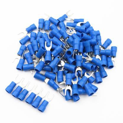 200 Adet Mavi Çatal Tip kablo pabucu 1.5-2.5 mm M4 Delikli
