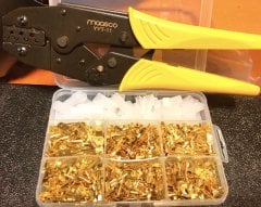 530 Adet sarı izolesiz Dışı pabuç terminal+YYT-11 Sıkma Pensesi