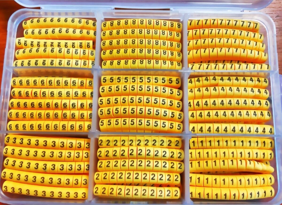 1650 Parça maasco kablo numaratörü kablo kodlama numaraları (0-9)