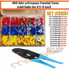 490 Adet Yuvarlak İzoleli Kablu Ucu + YYT-7 Sıkma HS-700D Soyma