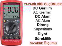 UT-58D Dijital Multimetre AC/DC/1000V/20A + Hediye