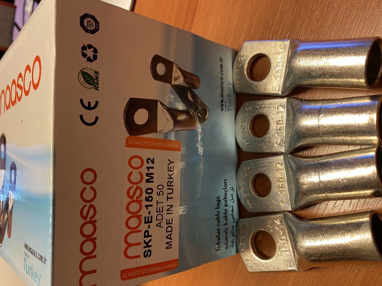120mm2 M12 Delik Sıkmalı Kablo Pabucu Bakır SKP