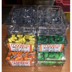1800 Adet izoleli kablo yüksükleri ve çift girişli yüksük 2.5-4.0-6 mm2