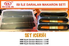 WOER ısı ile daralan makaron Seti 3-4-5 mm (1.5mt her ölçüden)