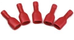 20/40 Adet Kablo Ucu Tam İzoleli Dişi 6,3mm Soket Fiş 0.5-1-1.5-2.5-4 Kirmizi (0.5-1.5 mm2) - 20 Adet