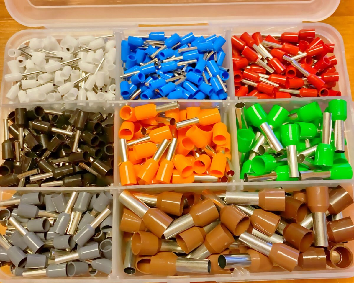 1000 Parça Kablo Pabucu Yüksük Seti 0.5-0,75-1-1,5-2,5-4-6-10 mm2