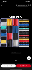 ısı ile daralan makaron Renkli Set (580 Parça)