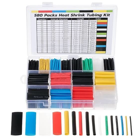 ısı ile daralan makaron Renkli Set (580 Parça)