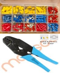240 Parça izoleli kablo ucu + YYT-7 Sıkma Pensesi 0,5-6 mm2 arası