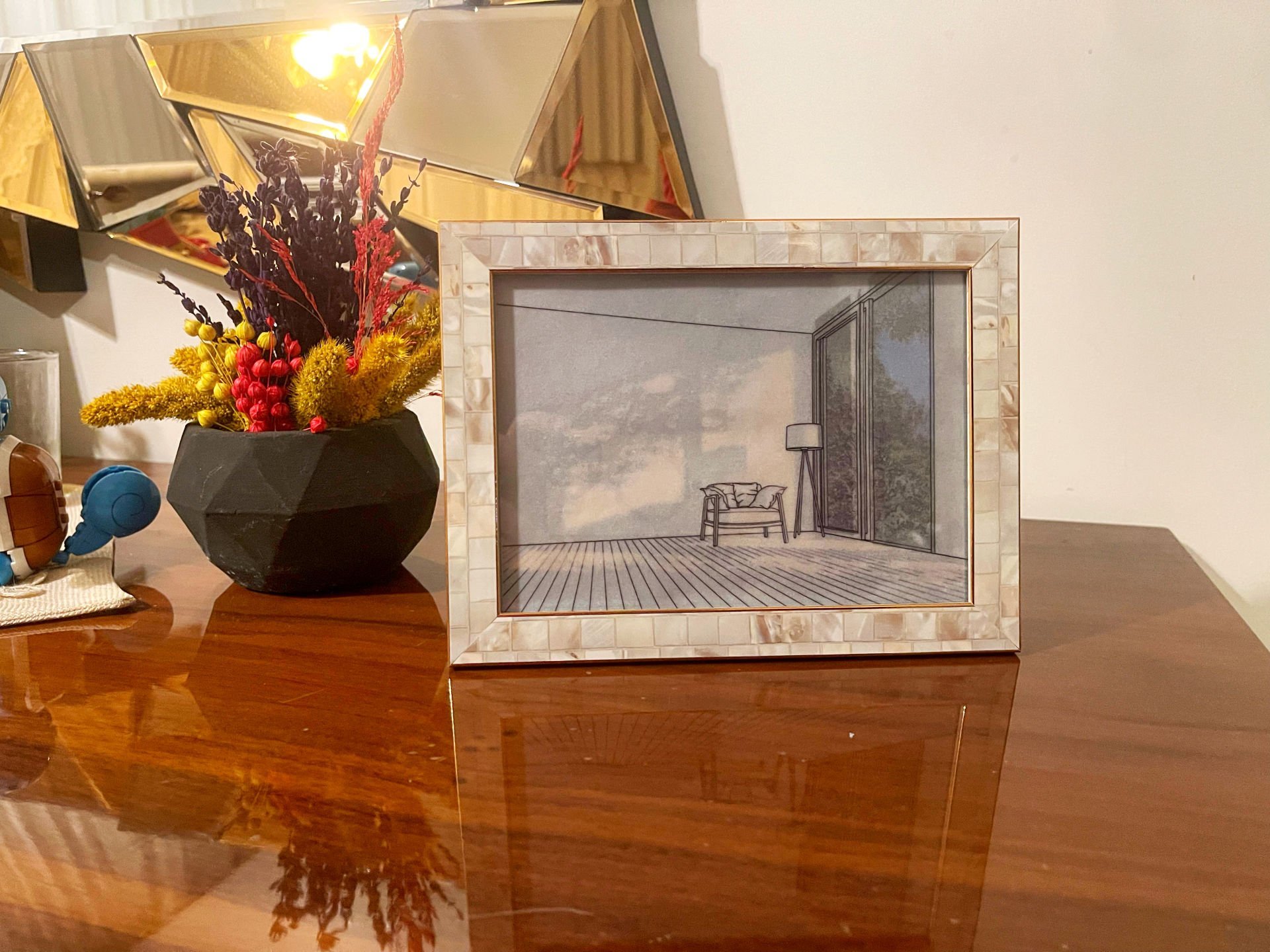 Maasco Dekoratif led ışıklı sihirli şaşırtıcı resim sanat çerçevesi, 3d ışıklı çerçeve kutusu (pilli) tasarım 1