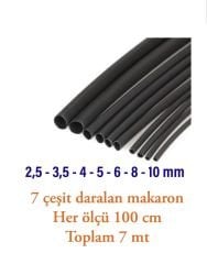 Isıyla Daralan Makaron Kablo Seti (7 Çeşit Herbiri 100 Cm) WOER