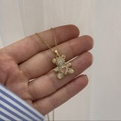 Pembe Romantik “iyiki varsın” Hediye Seti Ayıcık+Kolye+Kar Küresi+Mini not Şişe Dekor Sevgiliye Özel