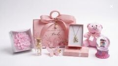 Pembe Romantik “iyiki varsın” Hediye Seti Ayıcık+Kolye+Kar Küresi+Mini not Şişe Dekor Sevgiliye Özel