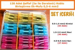 126 parça Şeffaf Daralanlı Su Geçirmez Kablo Birleştirici + yyt-7 sıkma pensesi