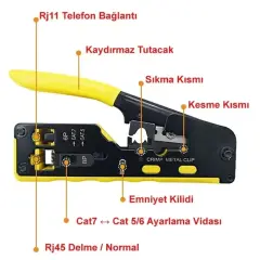 HT-208 yeni nesil network konnektör sıkma pensesi cat5-cat6-cat7 (rg11-rg45-rg6)(Kopya)
