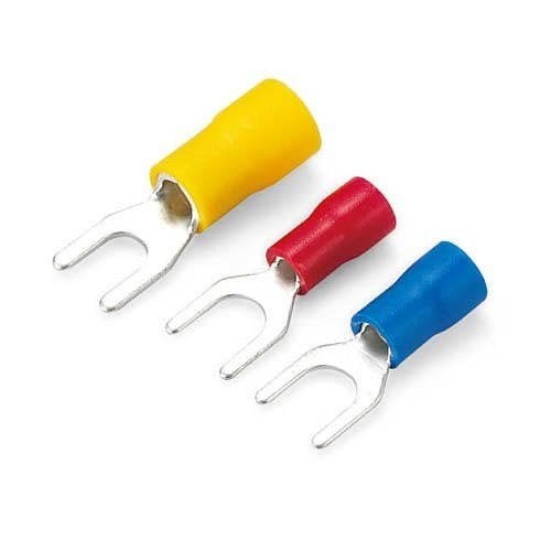 (50/100 adet) çatal tip kablo ucu terminal pabuc 0.5-6 Kirmizi (0.5-1.5 mm2) - M3 Delik - 50 Adet